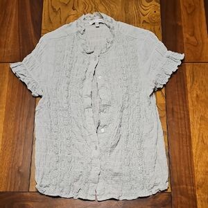 Baltic Born Sage Green Textured Button-Up Blouse